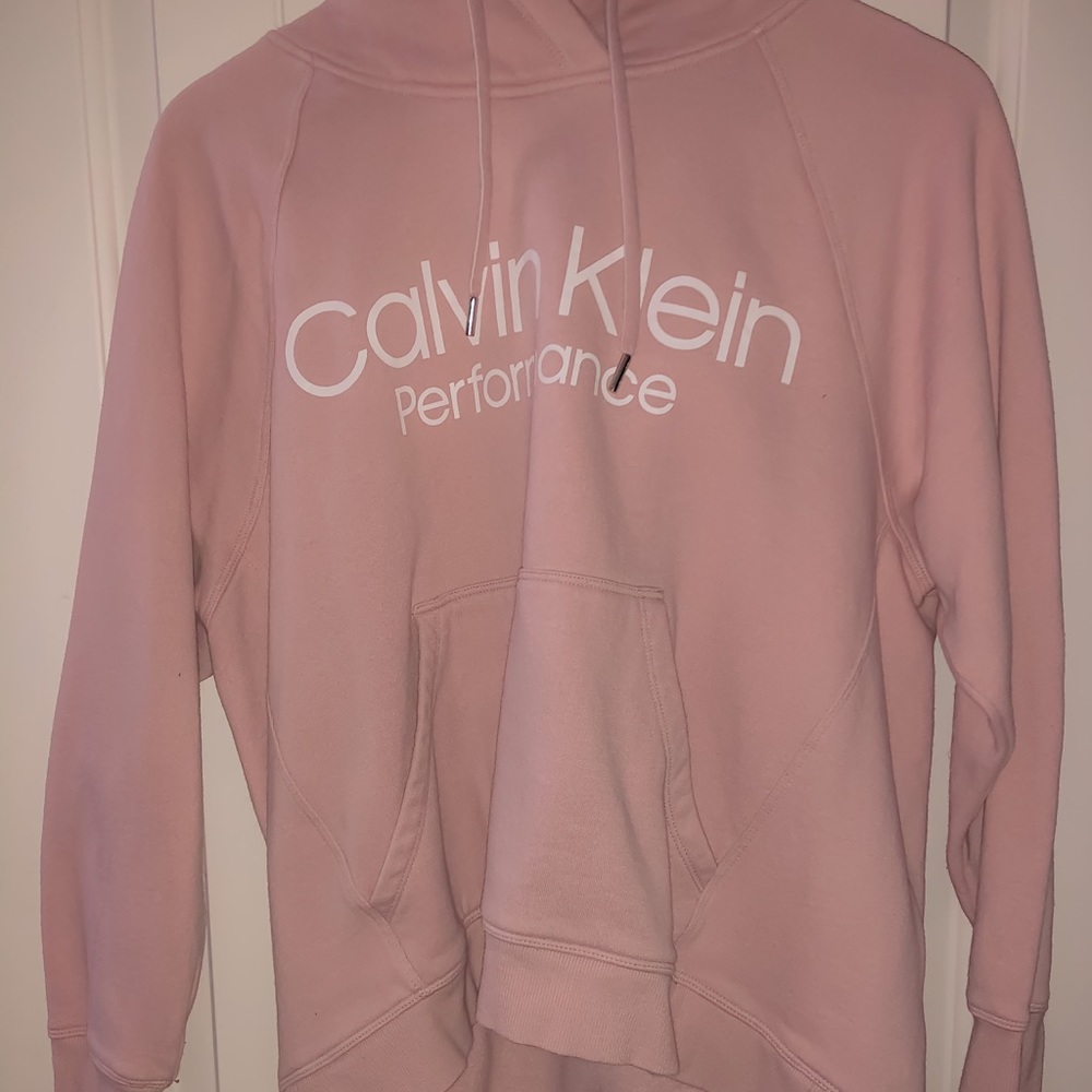 Calvin Klein hoodie, soft pink, thumb holes